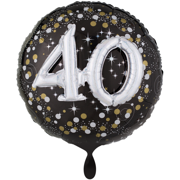 XXL 3D Folienballon Sparkling 40 Happy Birthday